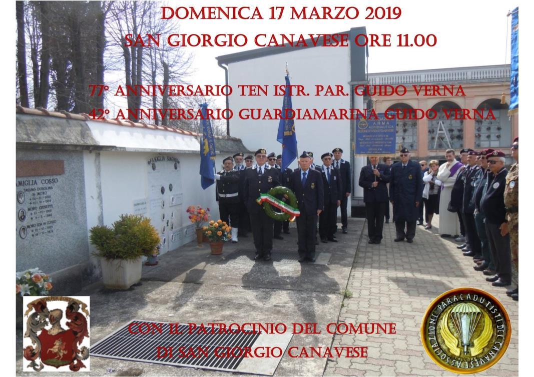 Locandina della commemorazione dei Caduti Verna del 17 marzo 2019